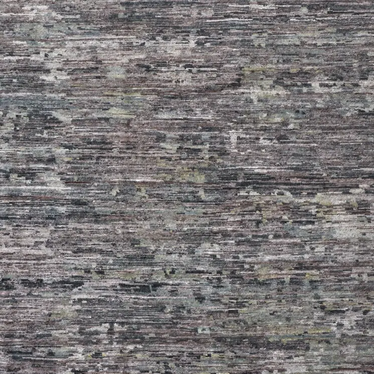 9' X 12' Blue And Gray Wool Abstract Hand Knotted Area Rug