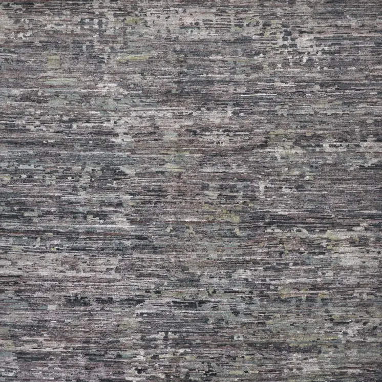 9' X 12' Blue And Gray Wool Abstract Hand Knotted Area Rug
