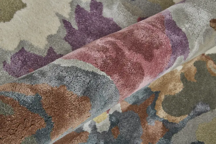 10' X 14' Pink and Green Wool Floral Hand Tufted Area Rug
