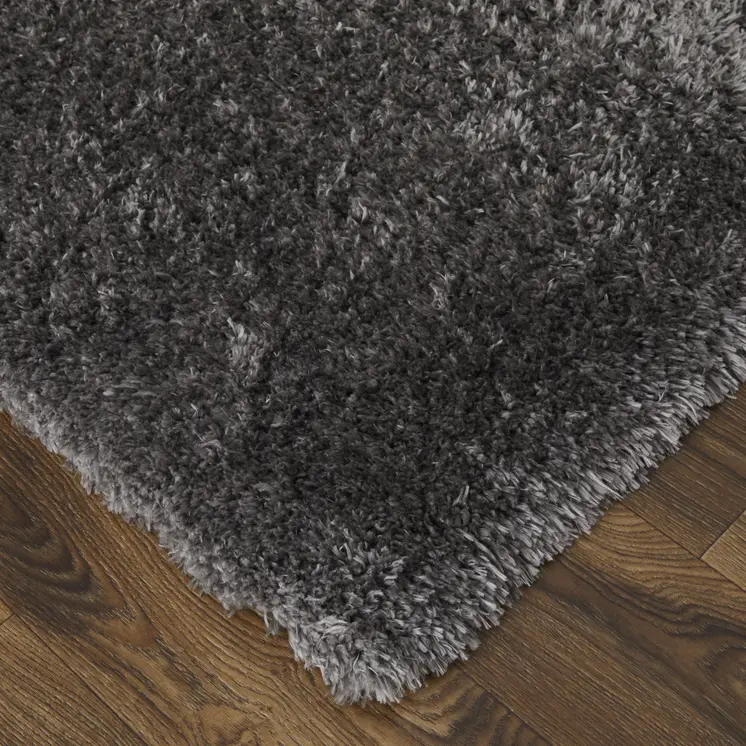 8' X 10' Gray Shag Power Loom Stain Resistant Area Rug