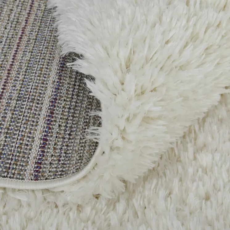 8' X 10' White Shag Power Loom Stain Resistant Area Rug