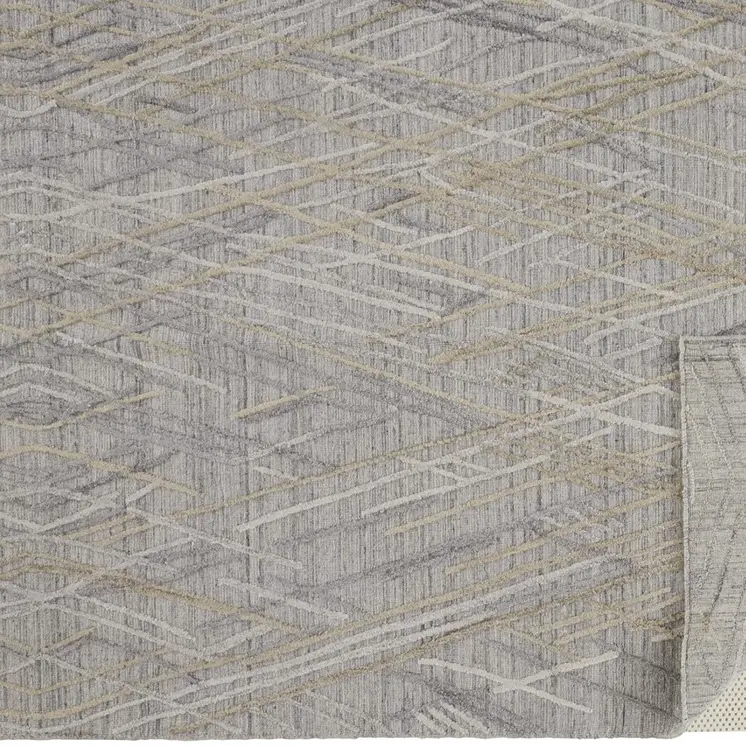 4' X 6' Gray And Ivory Abstract Hand Woven Area Rug