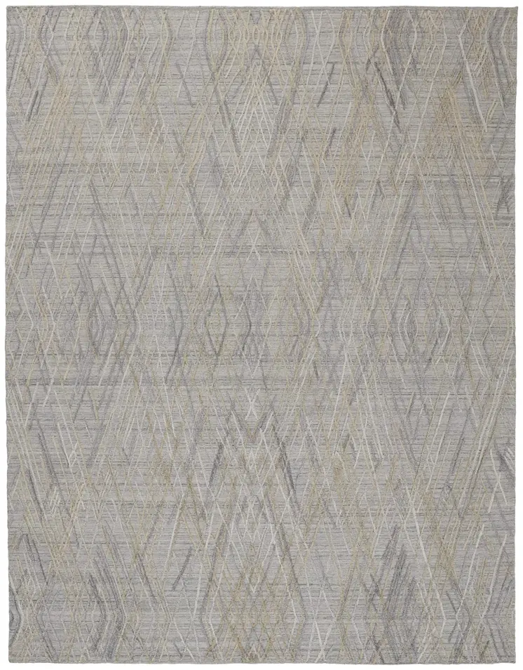 10' X 14' Gray And Ivory Abstract Hand Woven Area Rug