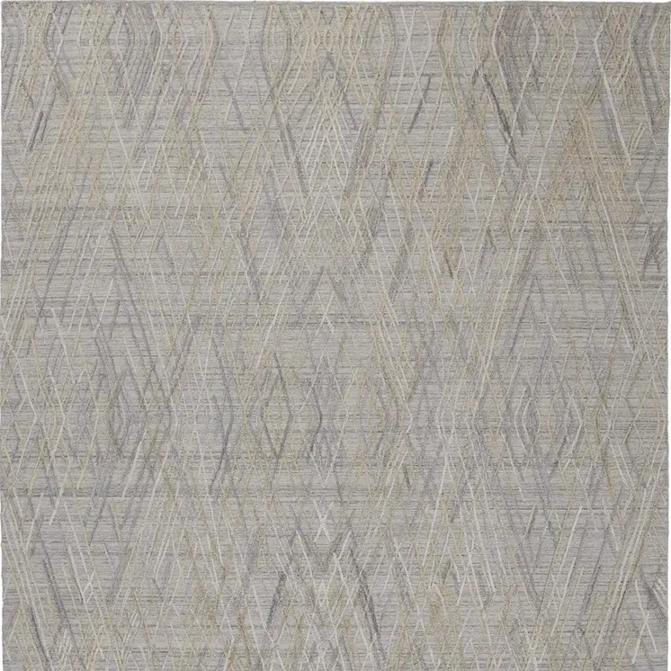 2' X 3' Gray and Ivory Abstract Hand Woven Area Rug