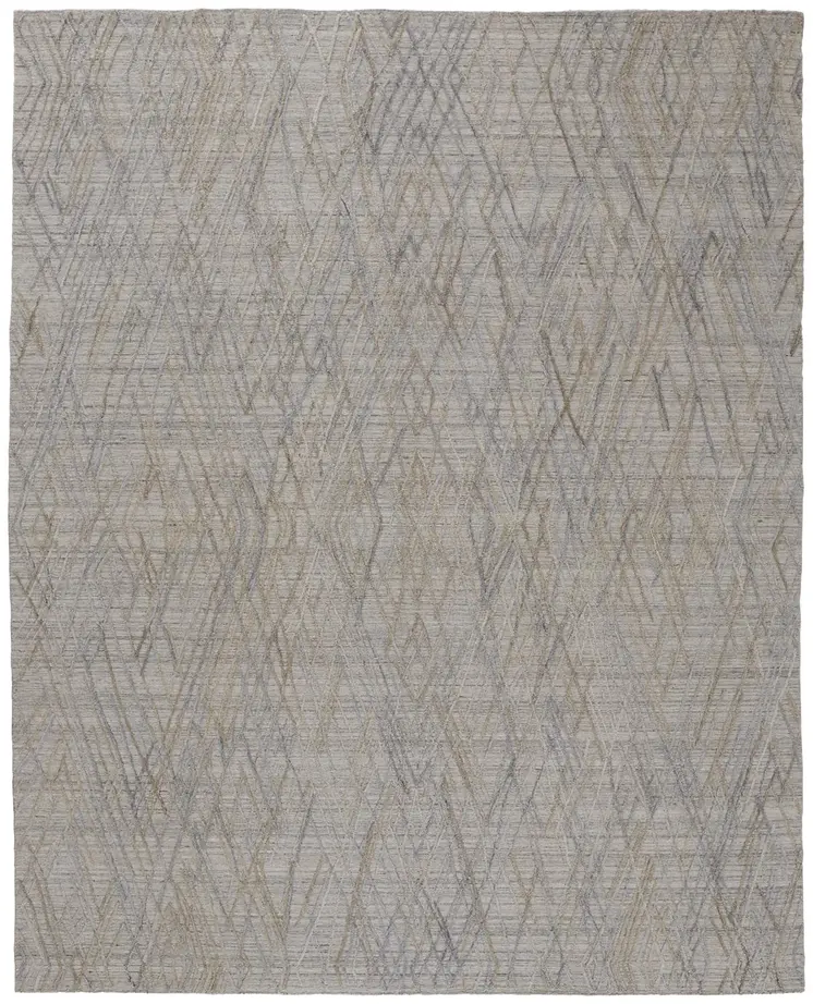 10' X 14' Gray And Blue Abstract Hand Woven Area Rug
