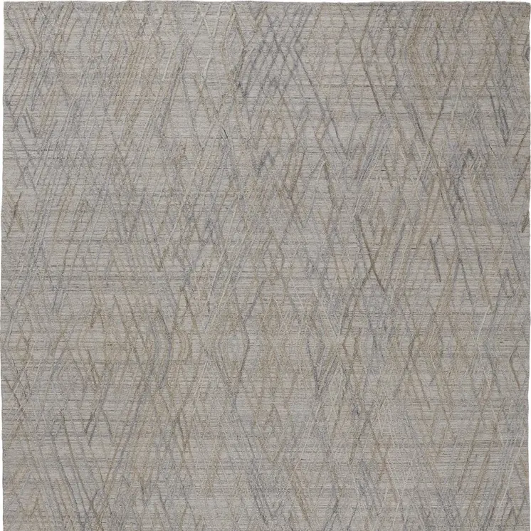 10' X 14' Gray And Blue Abstract Hand Woven Area Rug