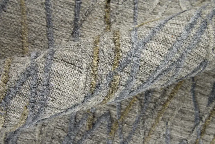 10' Blue and Gray Abstract Hand Woven Runner Rug
