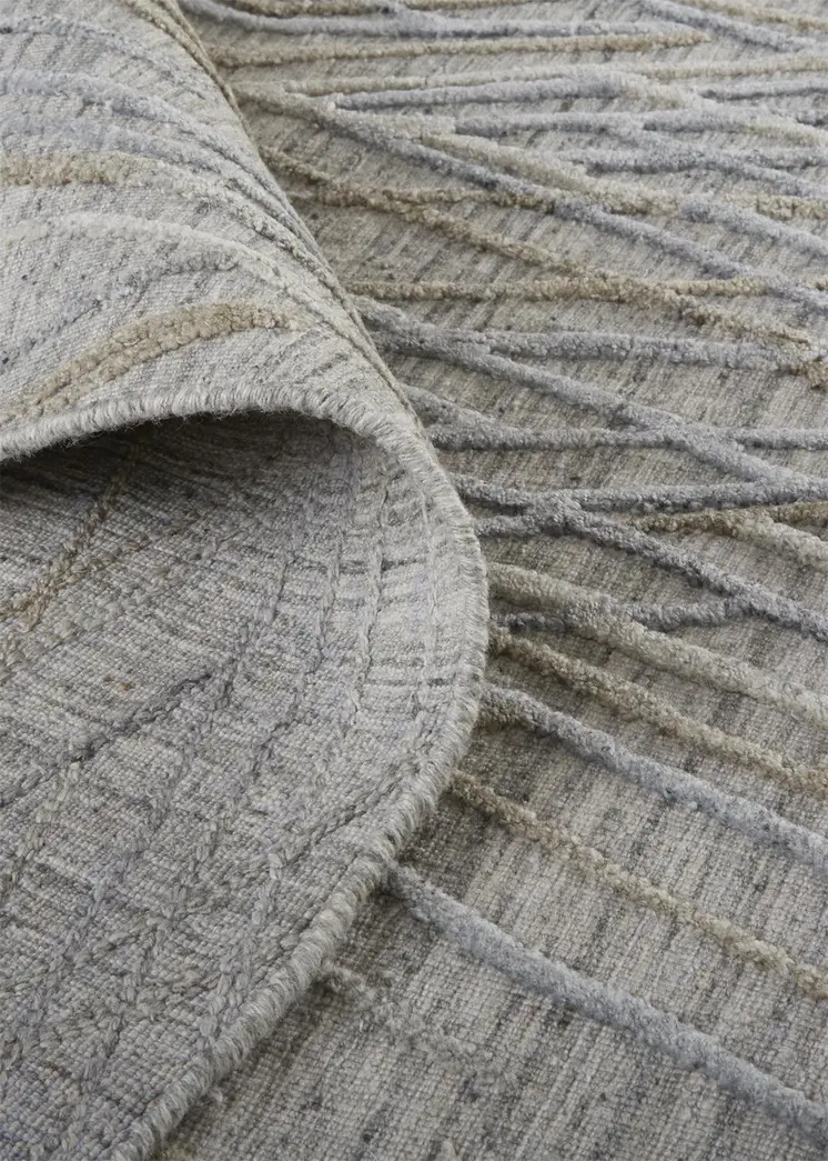10' Blue and Gray Abstract Hand Woven Runner Rug