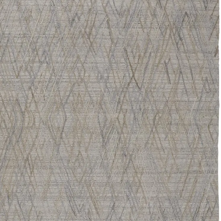 12' X 15' Gray And Blue Abstract Hand Woven Area Rug
