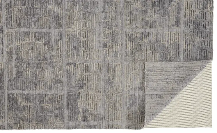 5' X 8' Gray And Ivory Abstract Hand Woven Area Rug