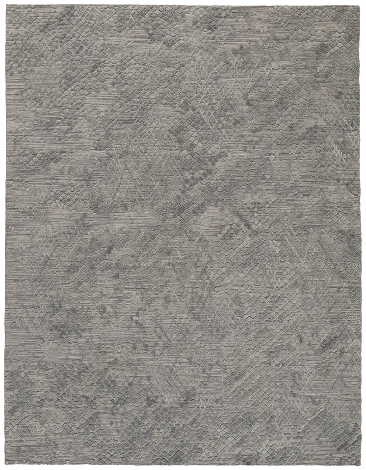 2' X 3' Gray Abstract Hand Woven Area Rug