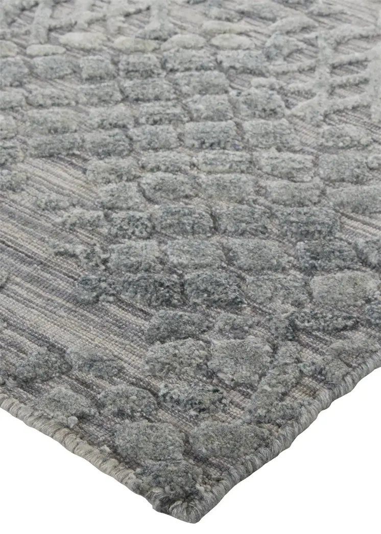 2' X 3' Gray Abstract Hand Woven Area Rug