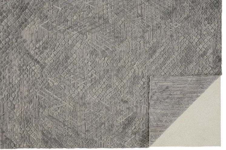 2' X 3' Gray Abstract Hand Woven Area Rug