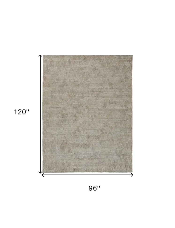 8' X 10' Gray And Taupe Abstract Hand Woven Area Rug