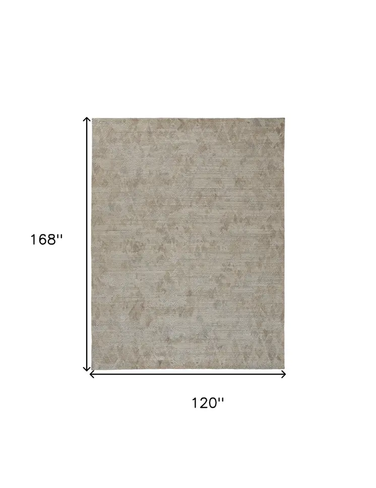 10' X 14' Gray And Taupe Abstract Hand Woven Area Rug