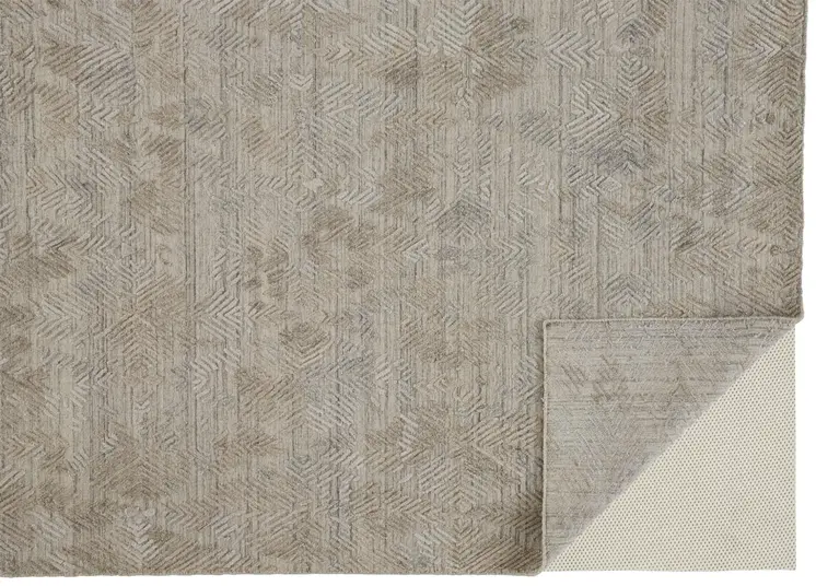 10' X 14' Gray And Taupe Abstract Hand Woven Area Rug