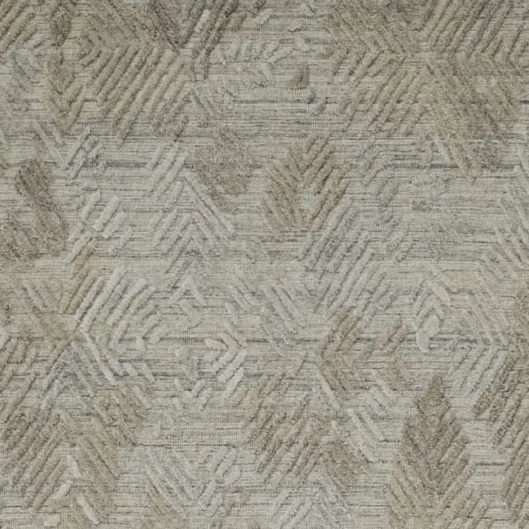 10' Gray And Taupe Abstract Hand Woven Runner Rug