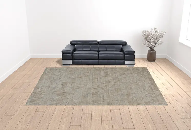 12' X 15' Taupe And Gray Abstract Hand Woven Area Rug