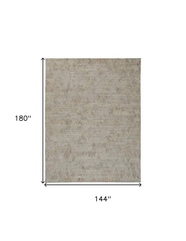 12' X 15' Taupe And Gray Abstract Hand Woven Area Rug