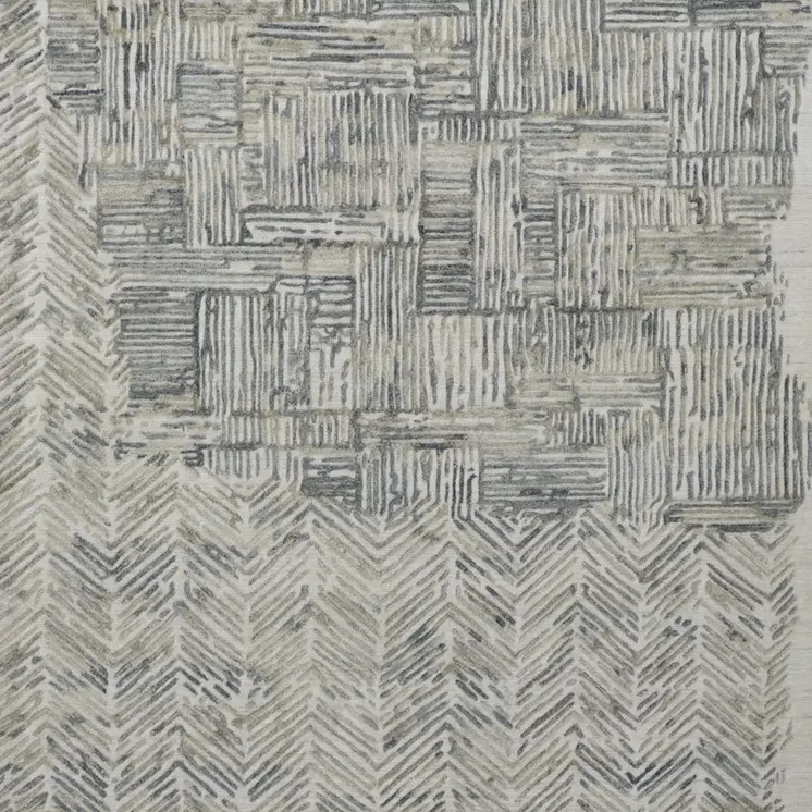 10' X 14' Green Blue And Ivory Abstract Hand Woven Area Rug