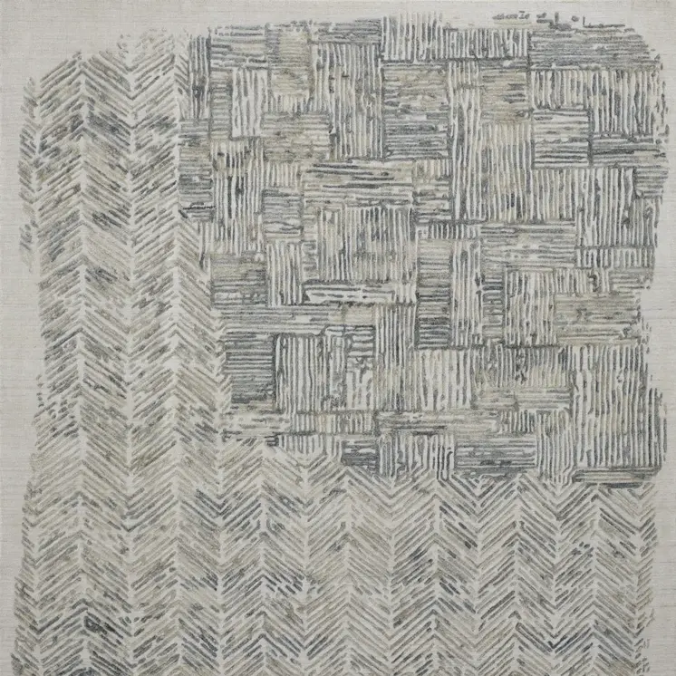 10' X 14' Green Blue And Ivory Abstract Hand Woven Area Rug