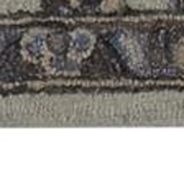2' X 3' Ivory And Gray Wool Floral Tufted Handmade Stain Resistant Area Rug
