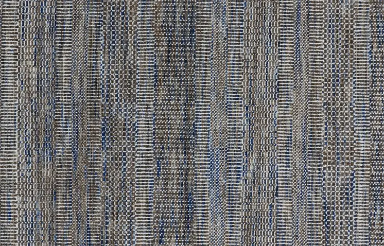 10' Gray Wool Striped Hand Knotted Runner Rug