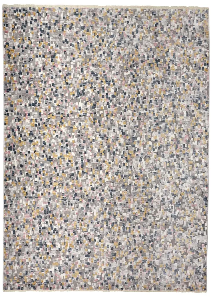 2' X 3' Taupe Tan And Orange Abstract Stain Resistant Area Rug