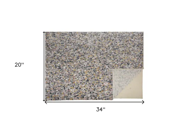 2' X 3' Taupe Tan And Orange Abstract Stain Resistant Area Rug