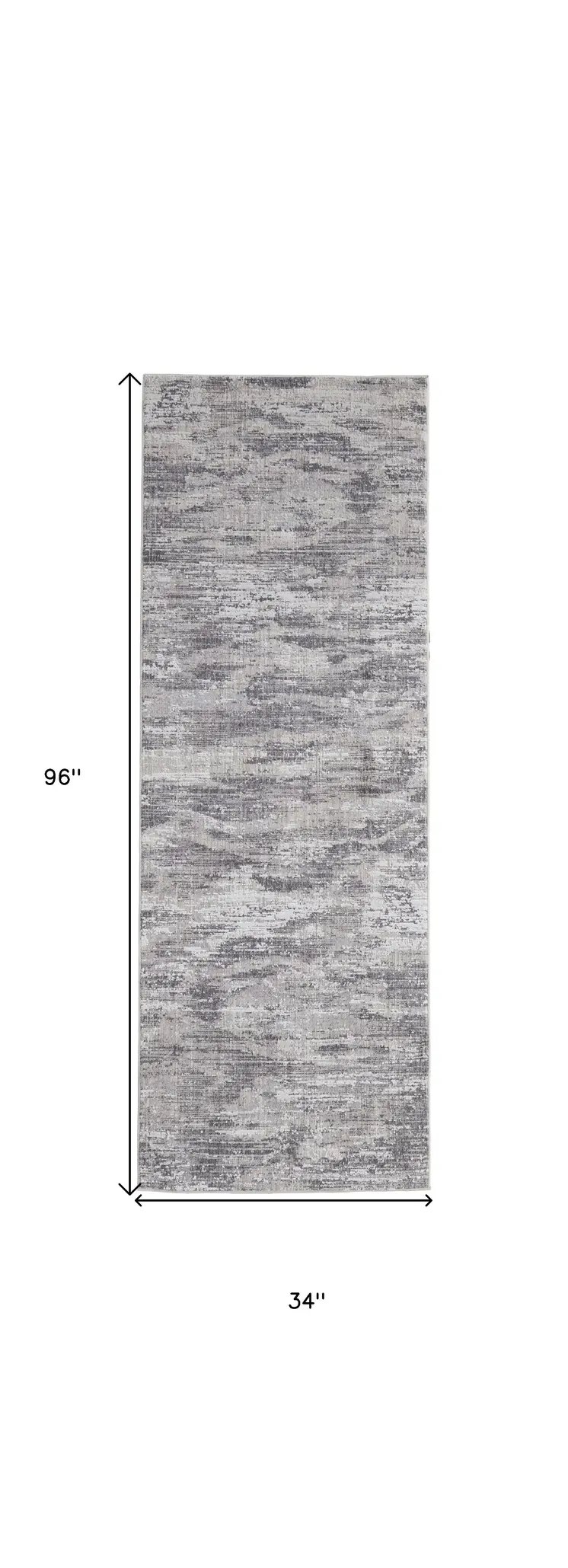 8' Tan Taupe And Gray Abstract Power Loom Distressed Stain Resistant Runner Rug