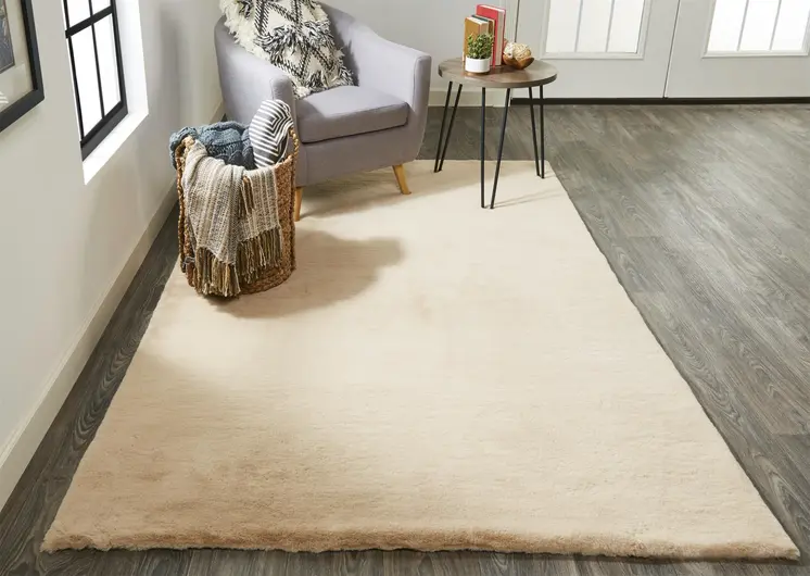 2' X 3' Tan Shag Area Rug