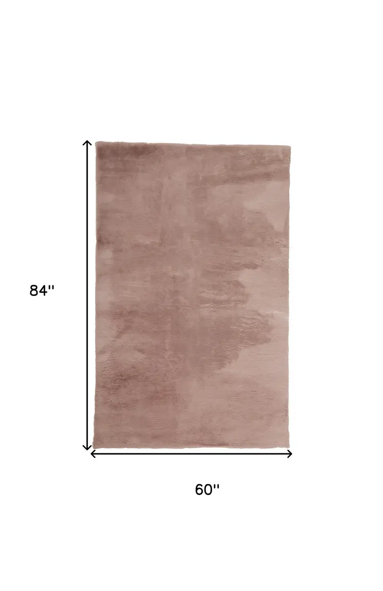 5' X 7' Pink Shag Area Rug