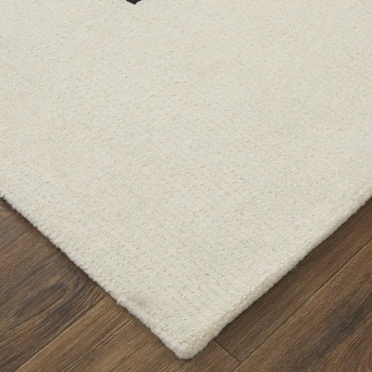 4' X 6' Gray and Ivory Wool Abstract Geometric Hand Tufted Area Rug