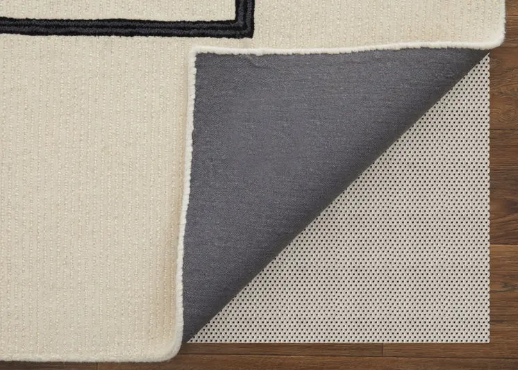 5' X 8' Gray and Ivory Wool Abstract Geometric Hand Tufted Area Rug