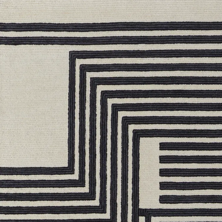 4' X 6' Gray and Black Wool Abstract Hand Tufted Area Rug