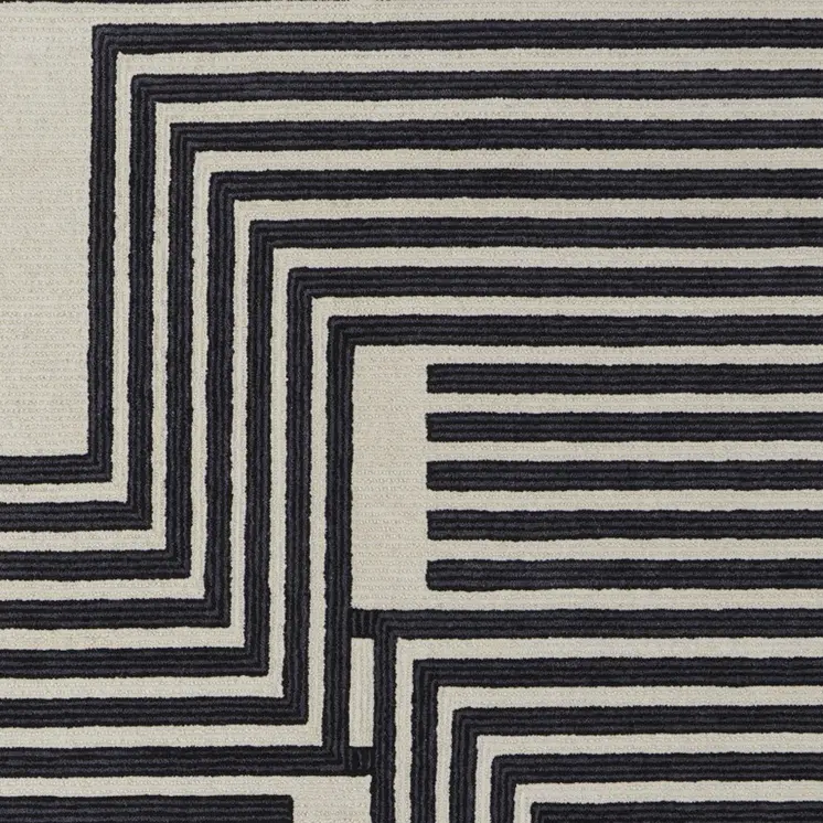 9' X 12' Gray and Black Wool Abstract Hand Tufted Area Rug