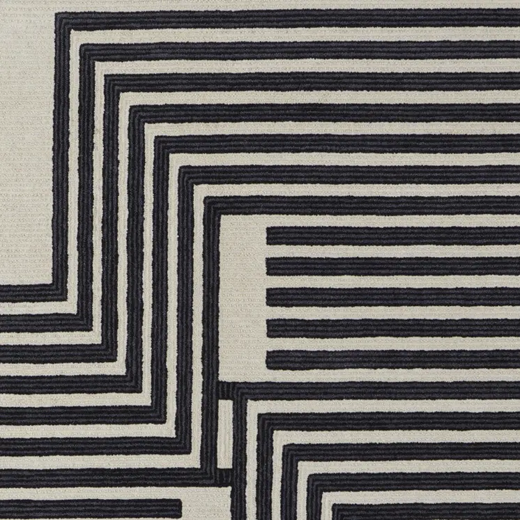 10' X 14' Gray and Black Wool Abstract Hand Tufted Area Rug