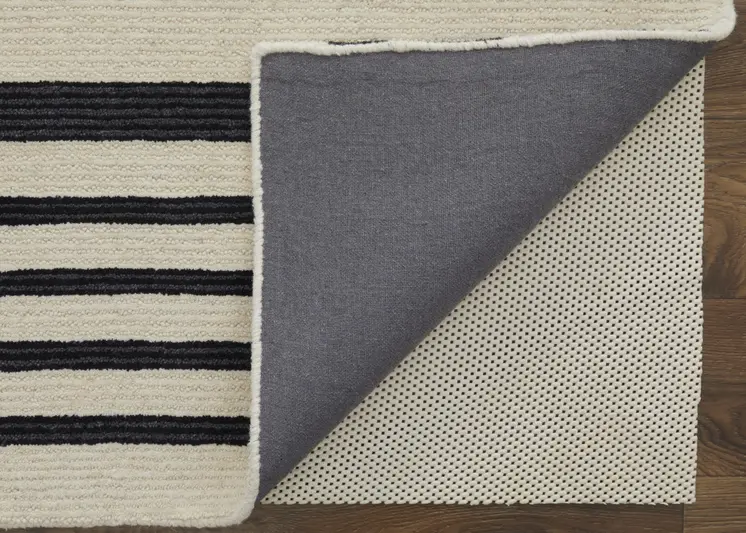 10' X 14' Ivory and Black Wool Abstract Hand Tufted Area Rug