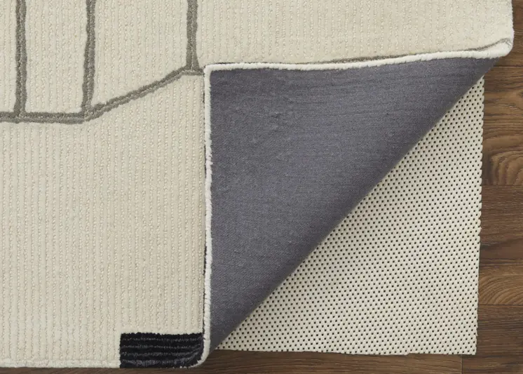 8' X 10' Gray and Ivory Wool Abstract Hand Tufted Area Rug