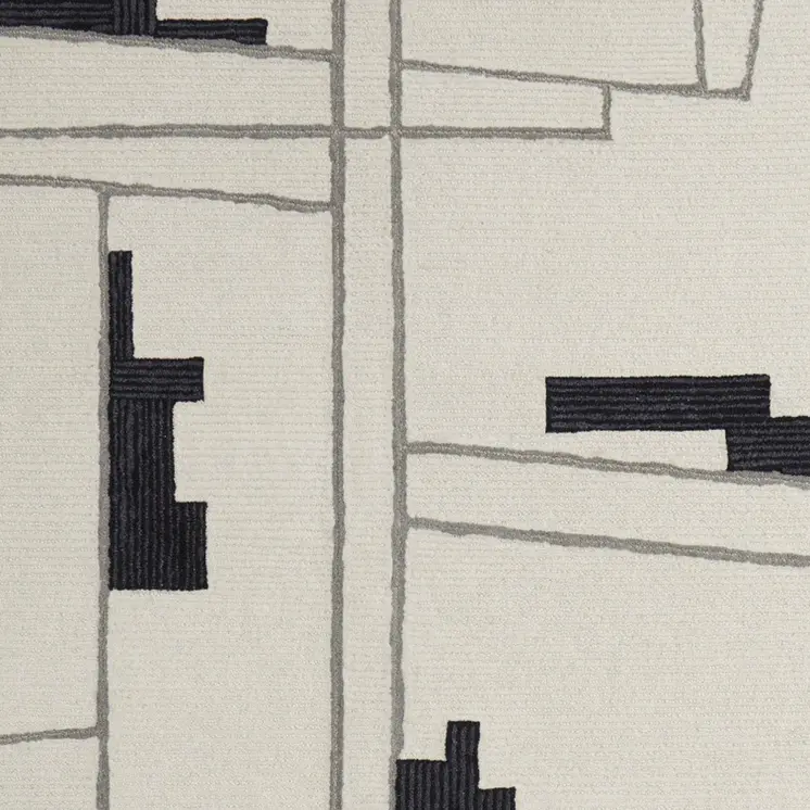 10' X 14' Gray and Ivory Wool Abstract Hand Tufted Area Rug