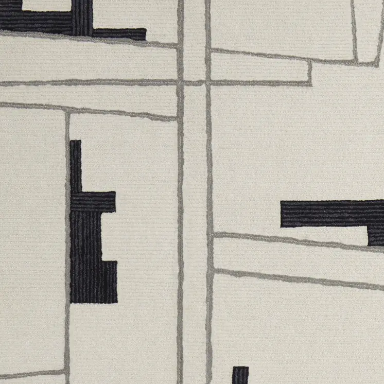 12' X 15' Gray and Ivory Wool Abstract Hand Tufted Area Rug