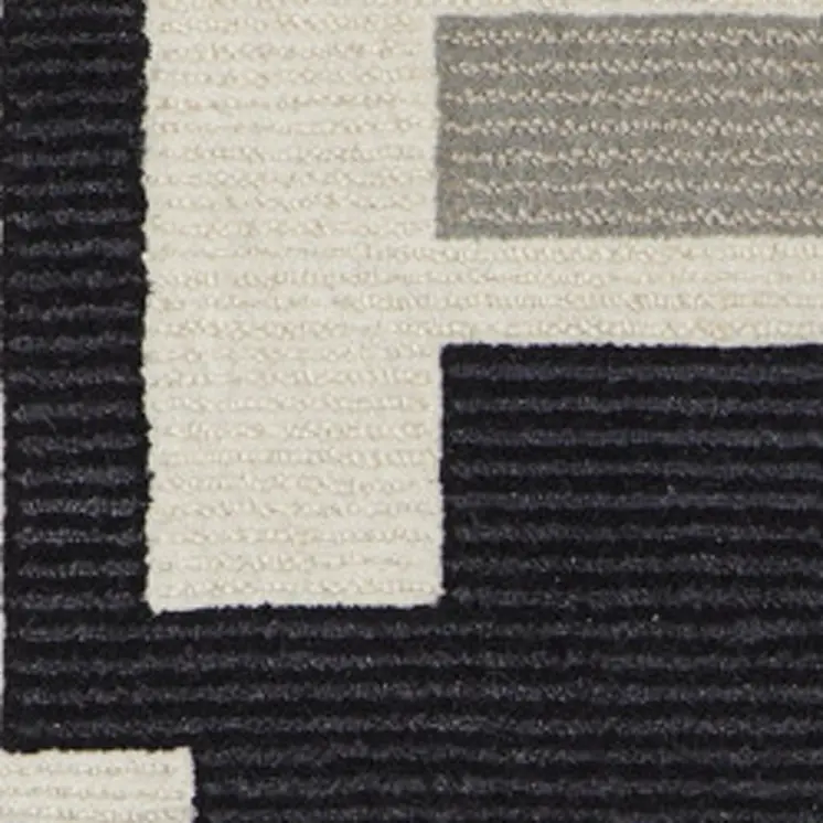 9' X 12' Ivory Wool Abstract Hand Tufted Area Rug