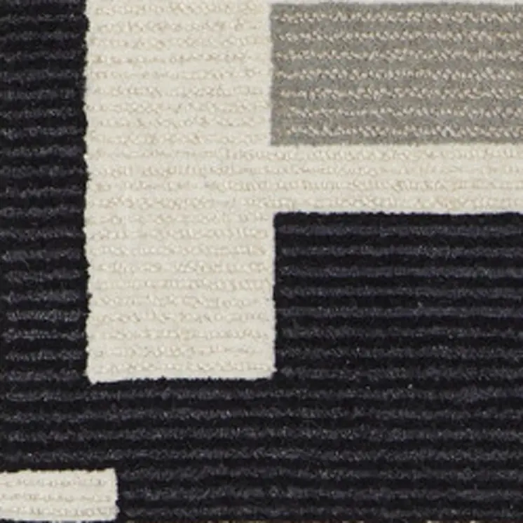 12' X 15' Ivory And Taupe Wool Abstract Tufted Handmade Area Rug