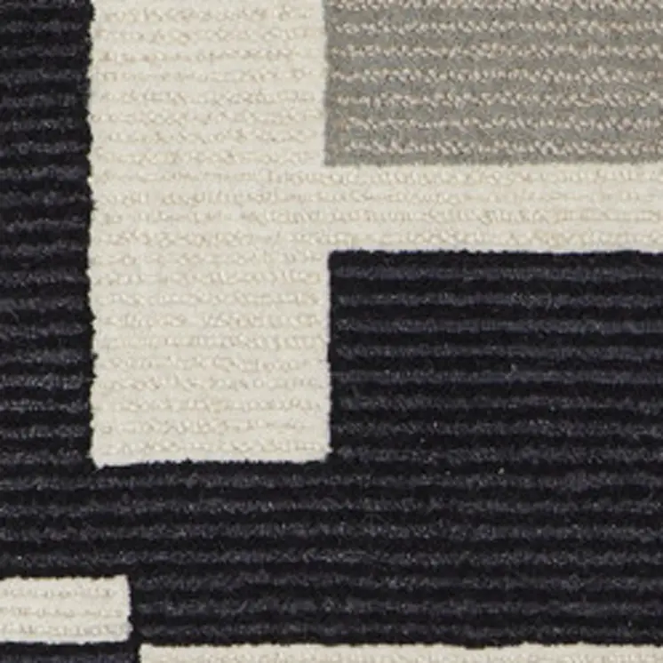 2' X 3' Ivory Wool Abstract Hand Tufted Area Rug