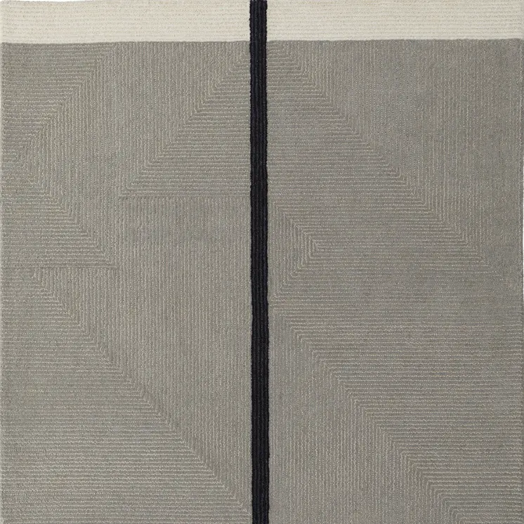 4' X 6' Black and Gray Wool Abstract Geometric Hand Tufted Area Rug