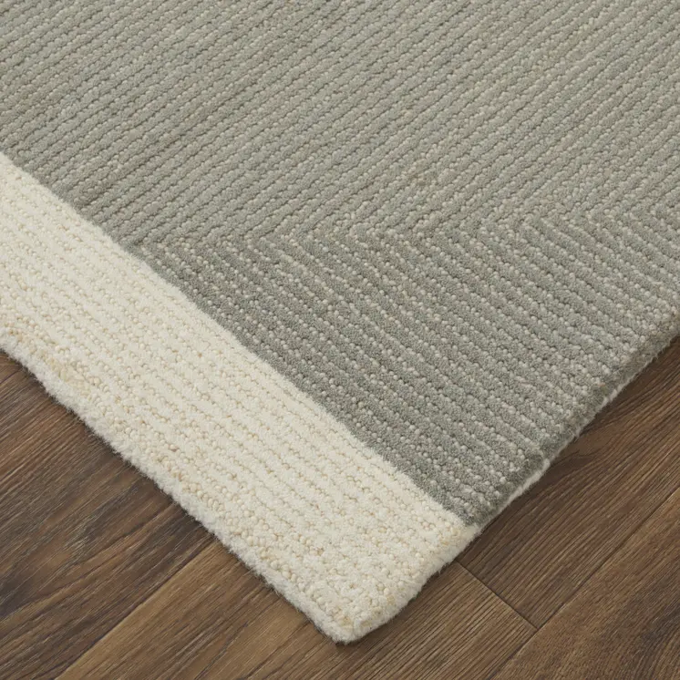 4' X 6' Black and Gray Wool Abstract Geometric Hand Tufted Area Rug