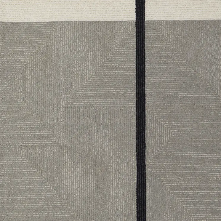 5' X 8' Brown and Black Abstract Geometric Hand Tufted Area Rug