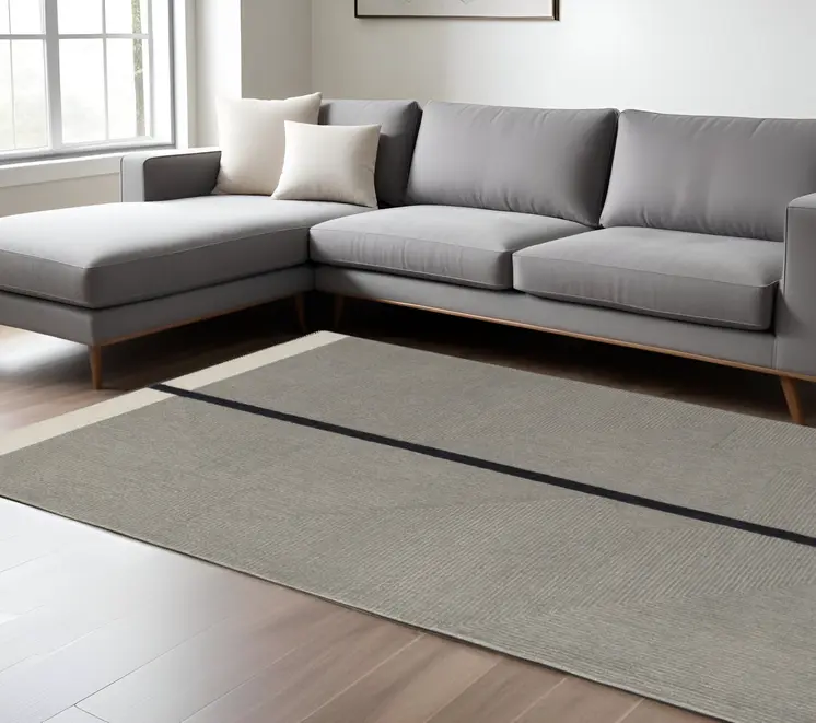 10' X 14' Black Gray And Taupe Abstract Geometric Hand Tufted Area Rug
