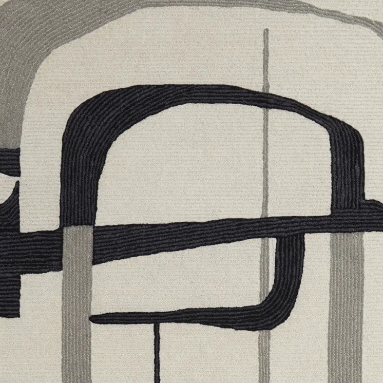 8' X 10' Gray and Ivory Wool Abstract Hand Tufted Area Rug