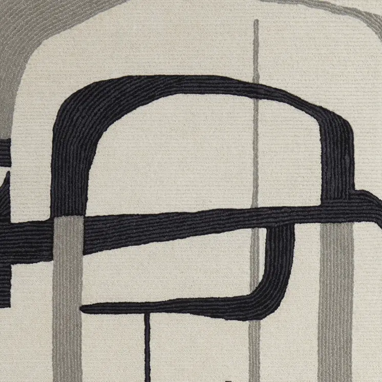 10' X 14' Gray and Ivory Wool Abstract Hand Tufted Area Rug